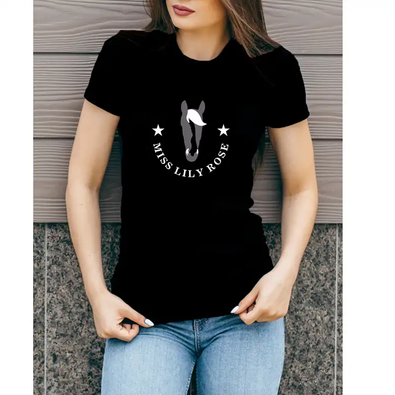 Damen T-Shirt „Silhouette“, 3-fach personalisiert