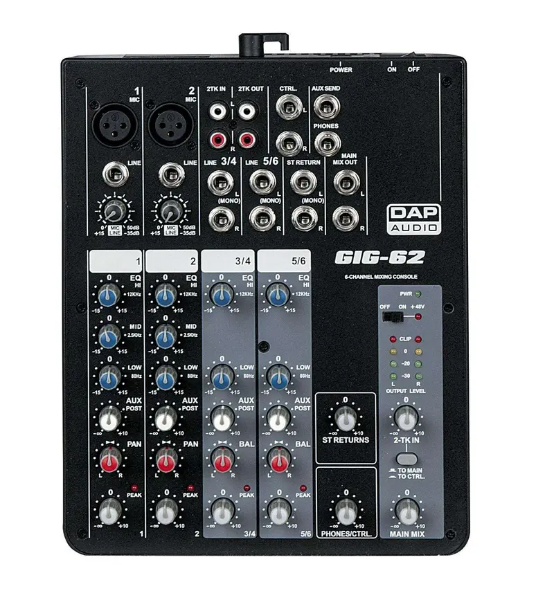 DAP-Audio GIG-62 Live Mixer 6-Kanal
