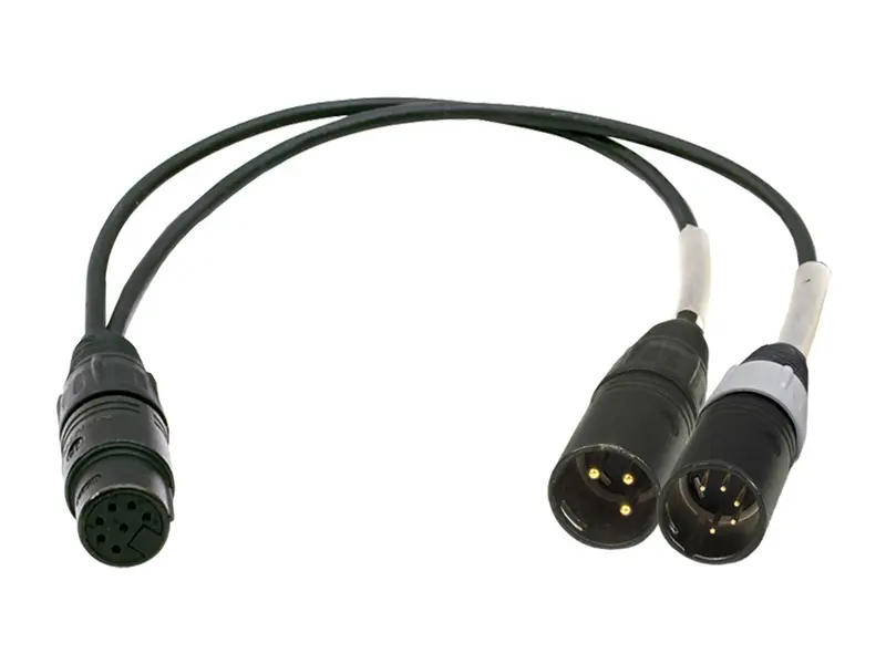Doppel-MS Adapterkabel XLR-7F / 1x XLR-3M + 1xXLR-5M - Perivox® DMS-Kabel (SKA-DMS-5)