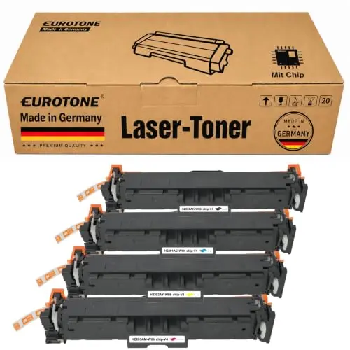 Eurotone Toner kompatibel für HP W2200A – Schwarz/Cyan/Magenta/Gelb – für 4302fdw, 4202dw