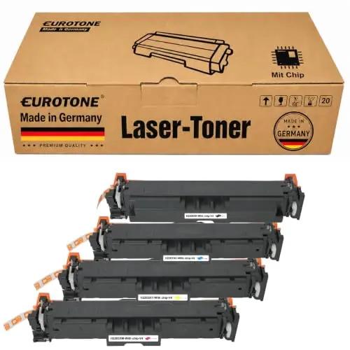 Eurotone Toner kompatibel für HP W2200X – Schwarz/Cyan/Magenta/Gelb – für HP Color LaserJet Pro MFP 4302 fdwe, HP Color LaserJet Pro MFP 4302 Series