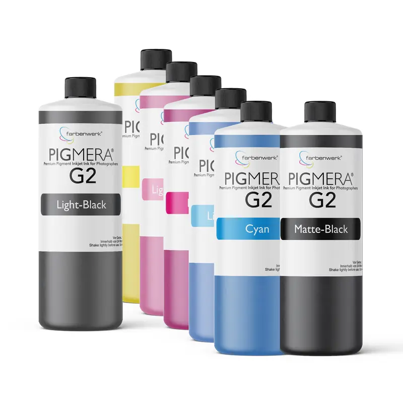 farbenwerk Pigmera G2 7-Flaschen-Set mit Matte-Black