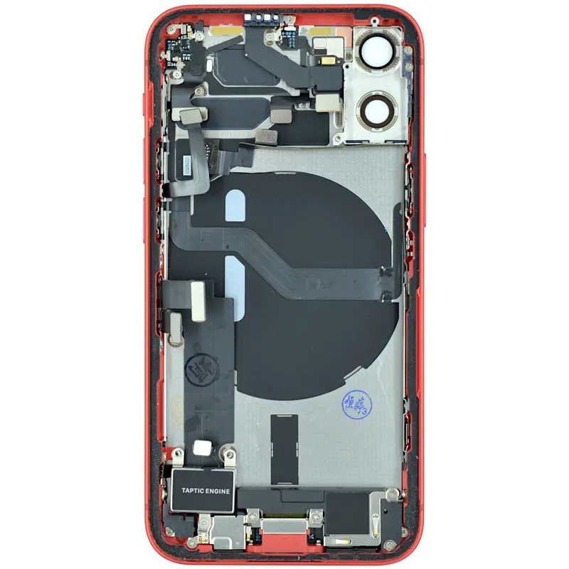 Gehäuse kompatibel für iPhone 12 mini rot bestückt "PULLED" US