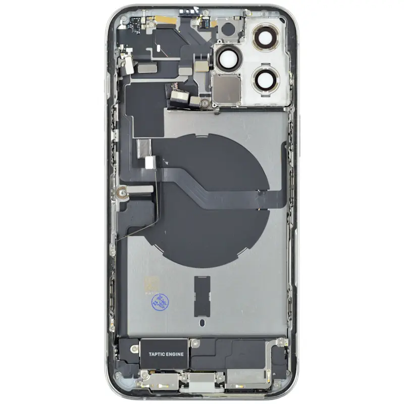 Gehäuse kompatibel für iPhone 12 PRO MAX silber bestückt "PULLED" EU