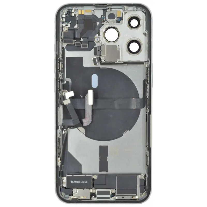 Gehäuse kompatibel für iPhone 13 Pro Silber/Weiß bestückt "PULLED" US