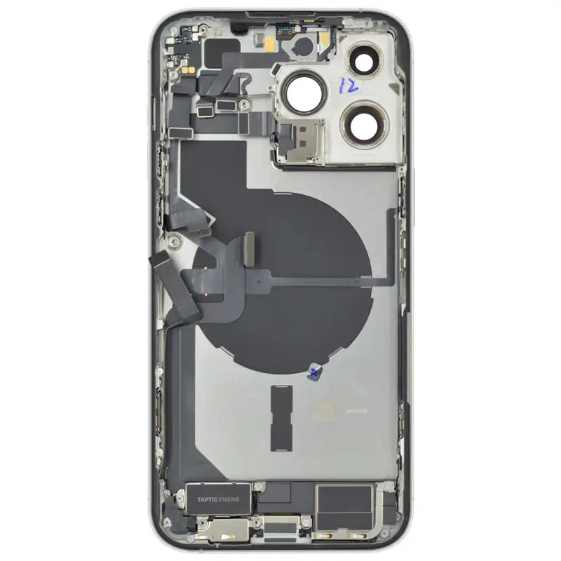 Gehäuse kompatibel für iPhone 14 Pro Max Silber bestückt "PULLED" EU