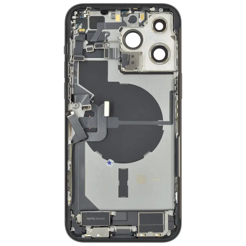 Gehäuse kompatibel für iPhone 14 Pro Max Space Schwarz bestückt "PULLED" EU
