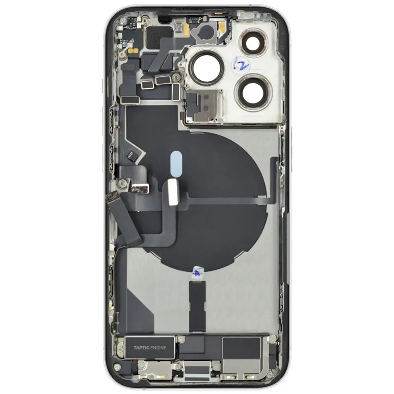 Gehäuse kompatibel für iPhone 14 Pro Silber bestückt "PULLED" EU