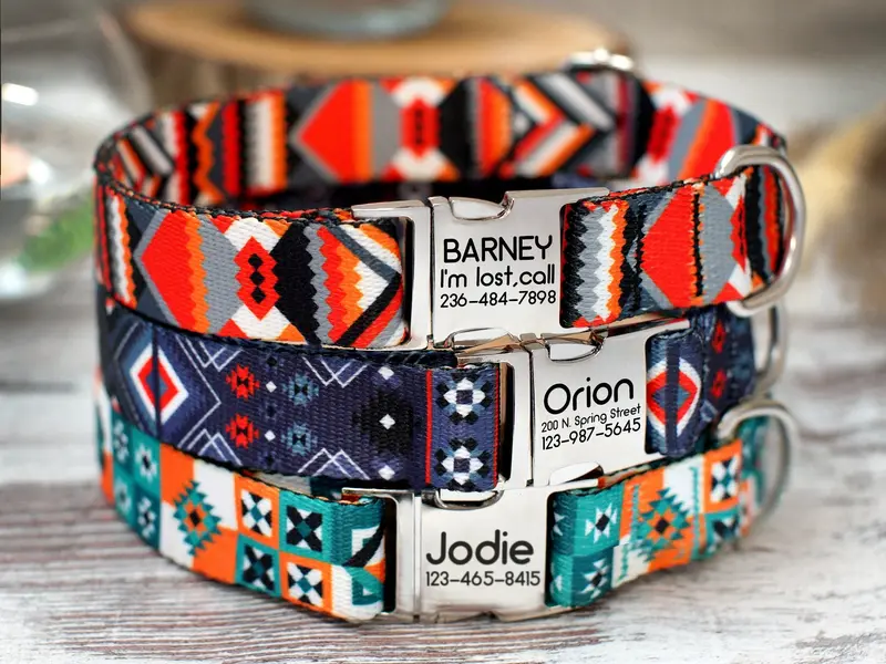 Geometric Personalized Dog Collar