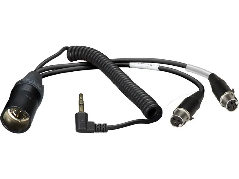 HBYA7-TA3F-35W - Hinterbandspiralkabelpeitsche 2x TA3F + 3.5mm TRS 90°
