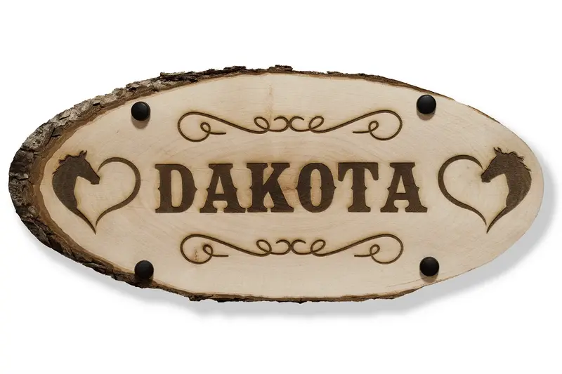 Holz-Boxenschild mit Pferdenamen