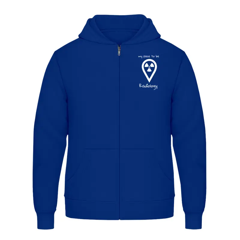 Hoody mit Reißverschluss - my place to be Radiology (kleines Logo) Unisex
