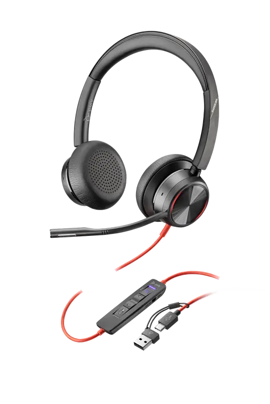 HP Poly Blackwire 8225 Teams Headset USB-C/A Schwarz