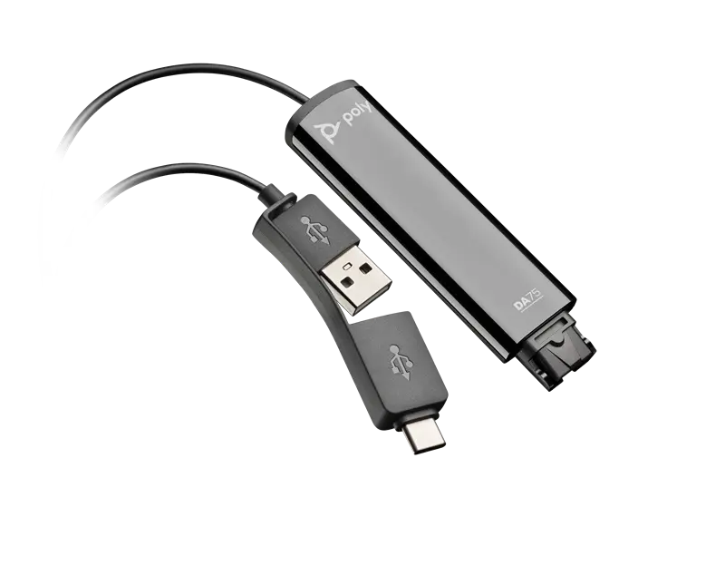HP Poly DA75 USB-zu-QD-Adapter Schwarz
