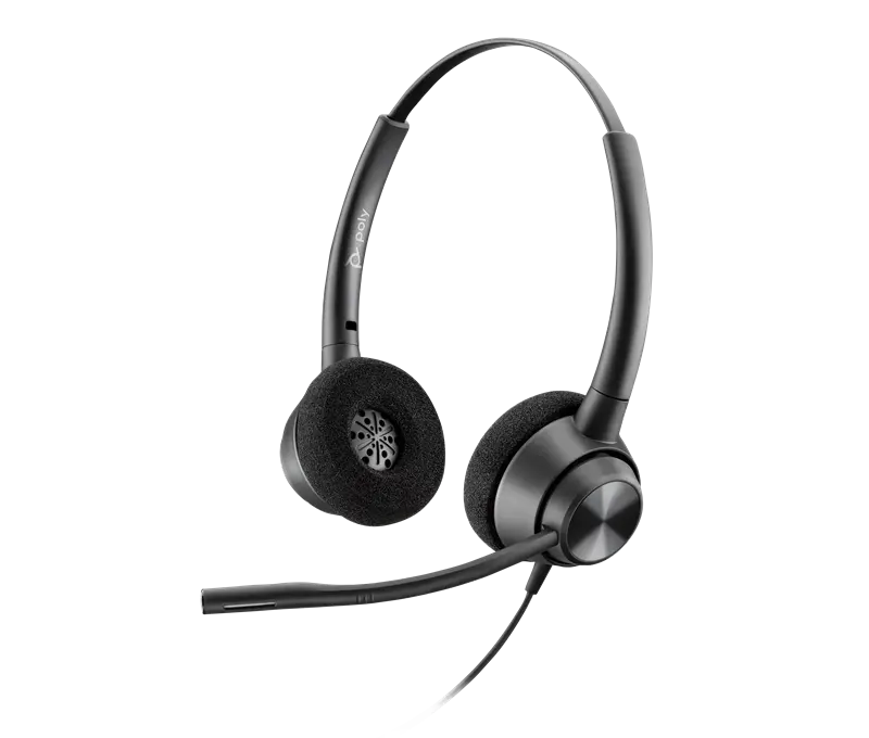 HP Poly EncorePro 320 Binaurales Headset mit Quick Disconnect TAA Schwarz