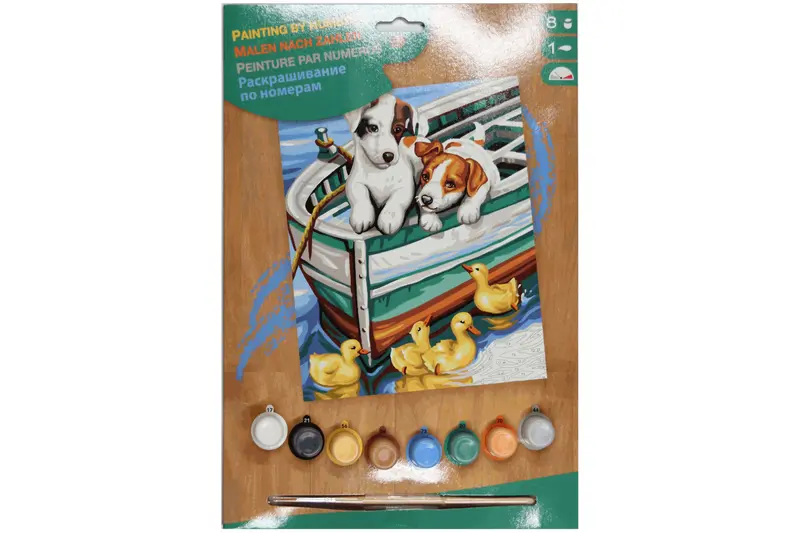 Hündchen und Enten Sequin Art 1332 Malen nach Zahlen ab 8 Jahre 22,8 x 30,4 cm