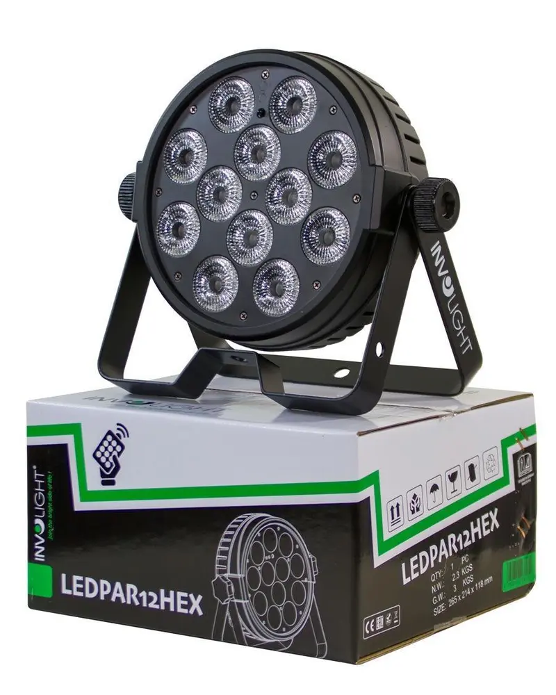 Involight LEDPAR12HEX | LED PAR mit 12x RGBWA+UV LED's & IR-Fernbedienung