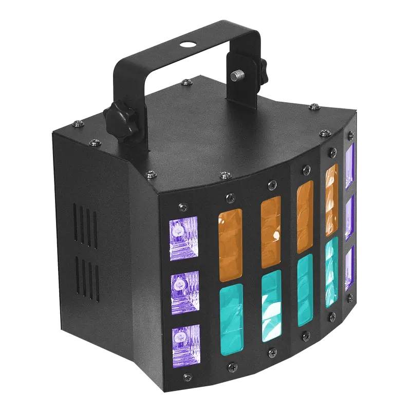 Involight "VENTUS IV" 9x 3 Watt LED DMX Derby Lichteffekt mit Strobe & UV Schwarzlicht