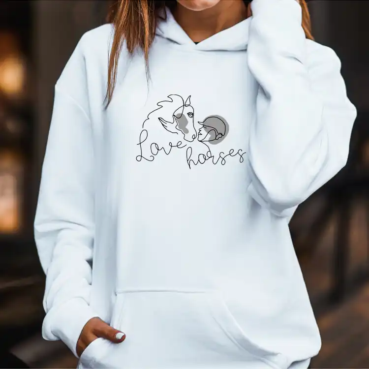 Kapuzenpullover weiß "Love horses"