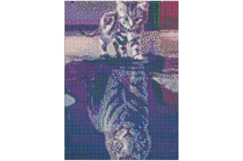 Katze spiegelt als Tiger Diamond Painting 27 Farben 30 x 40 cm CWB01224