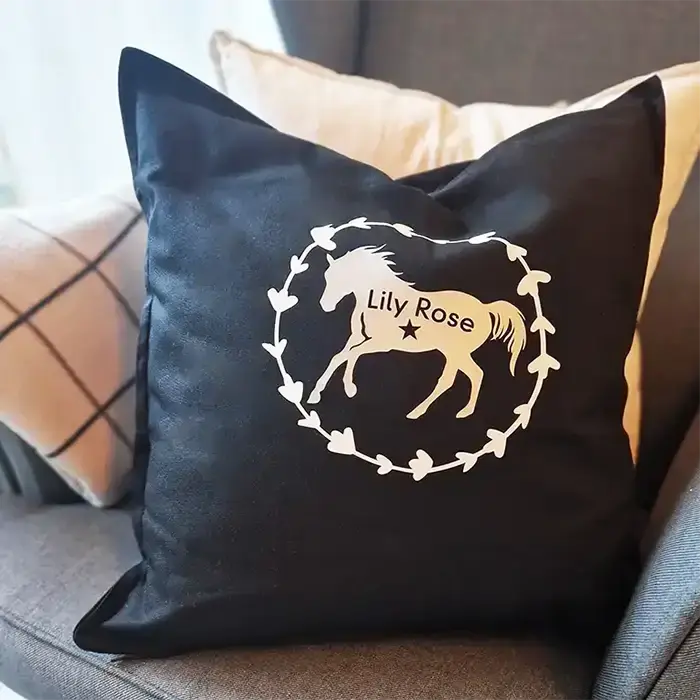 Kissenbezug schwarz, personalisiert