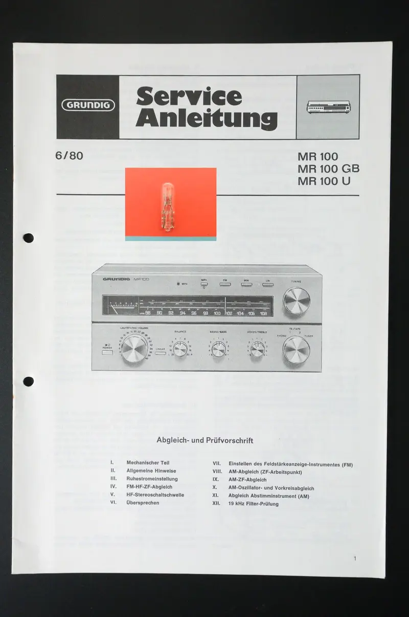 Lämpchen für MR100 Mini Receiver GRUNDIG