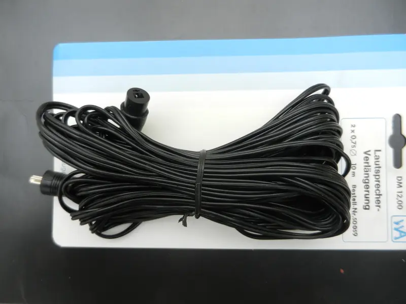 Lautsprecher Kabel 2 pol. ( Stecker - Kupplung ) 5m 0,75²