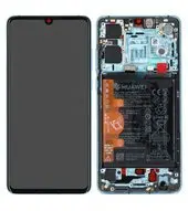 LCD + Touch + Frame + Battery für ELE-L29, ELE-L09 HUAWEI P30 - aurora blue - New Version