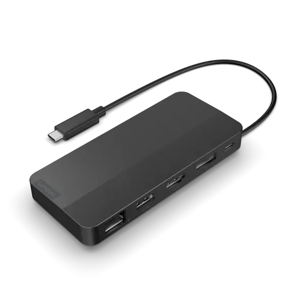 Lenovo USB-C-Reisedock für zwei Displays Schwarz