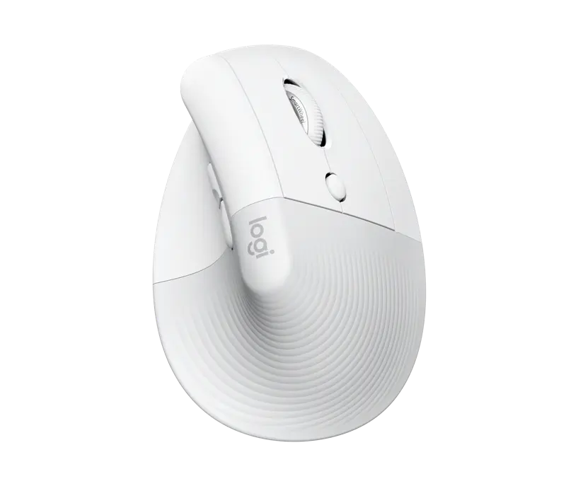Logitech Lift für Mac, Kabellos Vertikale Ergonomische Maus Weiss