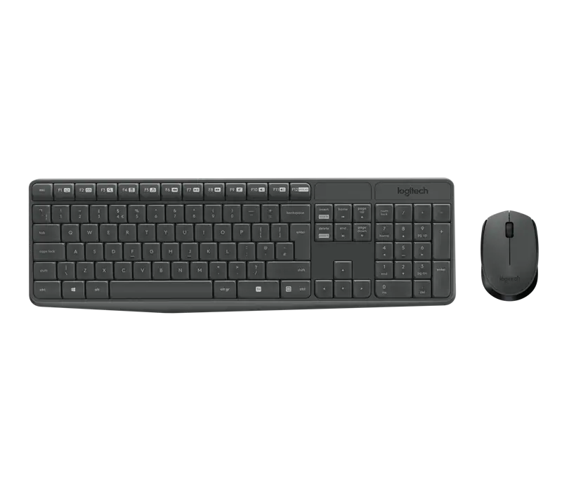 Logitech MK235 kabelloses Tastatur-Maus-Set grey