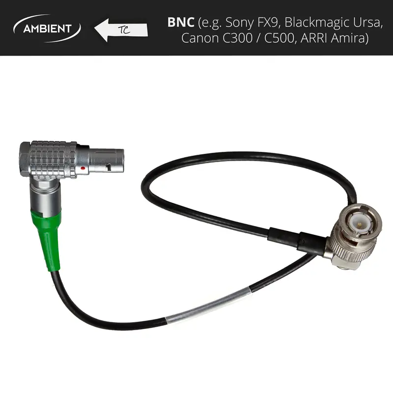 LTC-IN-RA180 - Timecodekabel BNC 90° auf PushPull-5-Pol 90° (Lemo-kompatibel)