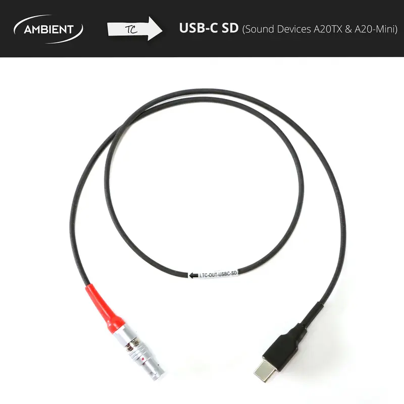 LTC-OUT-USB-C (SoundDevices)  - Timecodekabel PushPull-5-Pol (Lemo-kompatibel) auf USB-C Sound Devices