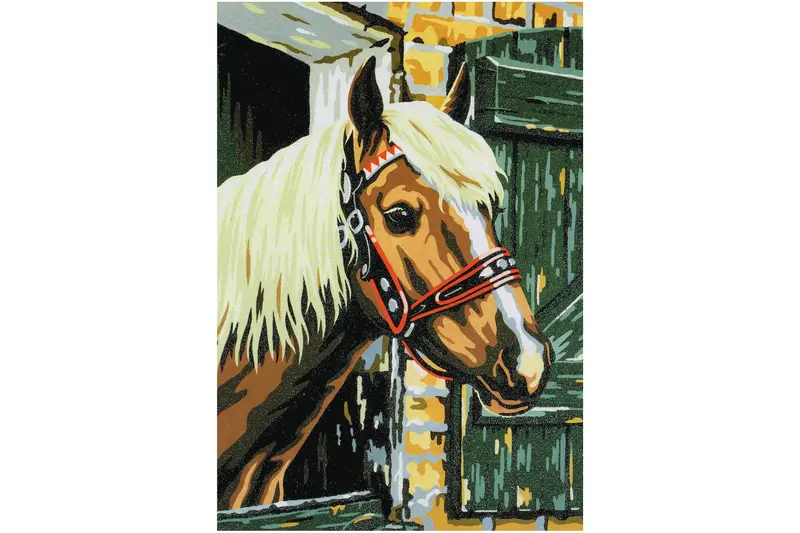 Mammut Malen nach Zahlen „Pferdekopf am Stall“ 23x30 cm – ab 8 Jahre