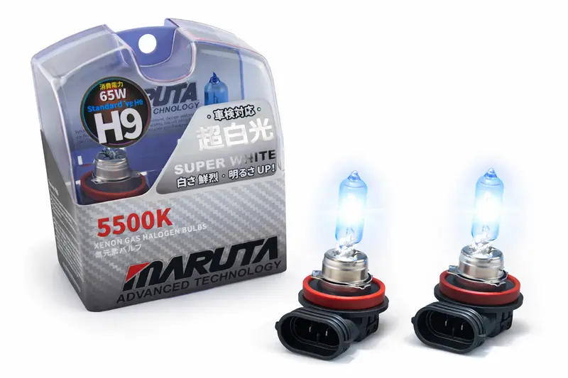 MARUTA | H9 65W SUPER WHITE MT-482 - 5500K Xenon Gas Halogen Lampen - ECE Prüfzeichen