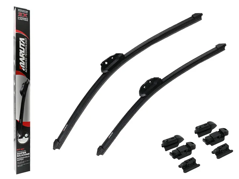 MARUTA Lotus Perl-Effekt Scheibenwischer SET 525mm / 450mm (530mm/450mm) - universal - vorne, Aero-dynamik optimierte Wischerblätter aus exklusiver Silikon / Gummimischung (made in Japan)