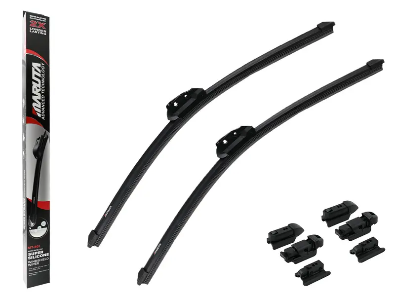 MARUTA Lotus Perl-Effekt Scheibenwischer SET 525mm/525mm (530mm/530mm) - universal - vorne, Aero-dynamik optimierte Wischerblätter aus exklusiver Silikon / Gummimischung (made in Japan)