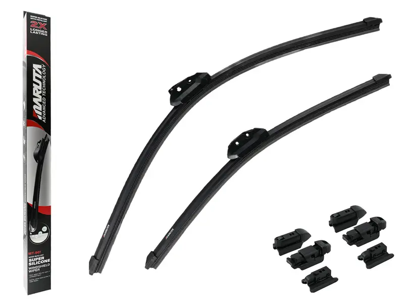 MARUTA Lotus Perl-Effekt Scheibenwischer SET 550 mm / 475 mm - universal - vorne, Aero-dynamik optimierte Wischerblätter aus exklusiver Silikon / Gummimischung (made in Japan)