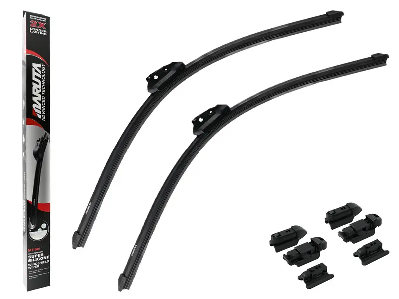 MARUTA Lotus Perl-Effekt Scheibenwischer SET 550 mm / 550 mm - universal - vorne, Aero-dynamik optimierte Wischerblätter aus exklusiver Silikon / Gummimischung (made in Japan)