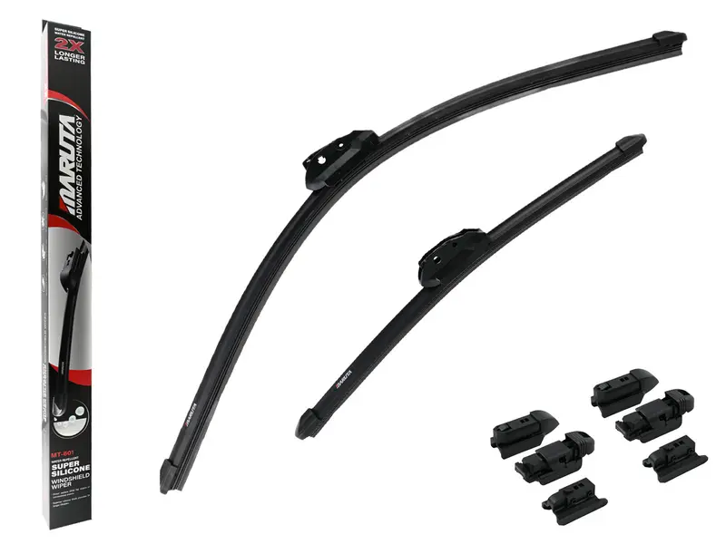 MARUTA Lotus Perl-Effekt Scheibenwischer SET 550mm / 400mm - universal - vorne, Aero-dynamik optimierte Wischerblätter aus exklusiver Silikon / Gummimischung (made in Japan)