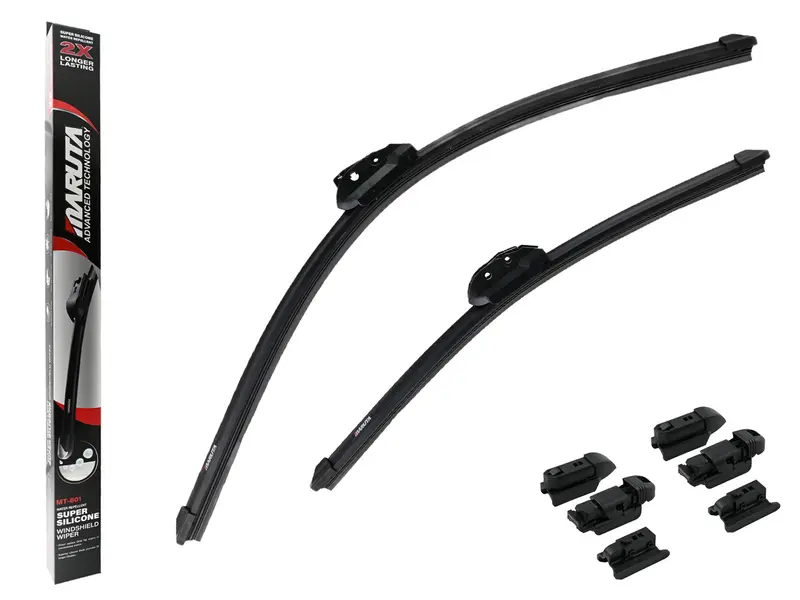 MARUTA Lotus Perl-Effekt Scheibenwischer SET 550mm / 450mm - universal - vorne, Aero-dynamik optimierte Wischerblätter aus exklusiver Silikon / Gummimischung (made in Japan)
