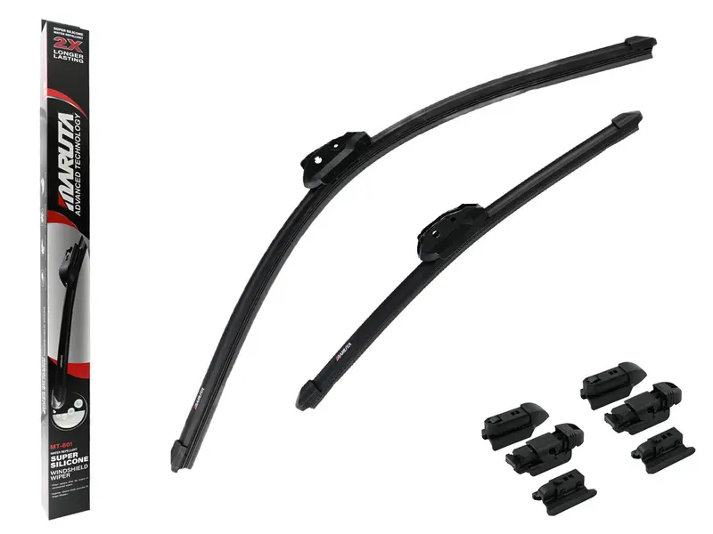 MARUTA Lotus Perl-Effekt Scheibenwischer SET 600 mm / 400 mm - universal - vorne, Aero-dynamik optimierte Wischerblätter aus exklusiver Silikon / Gummimischung (made in Japan)