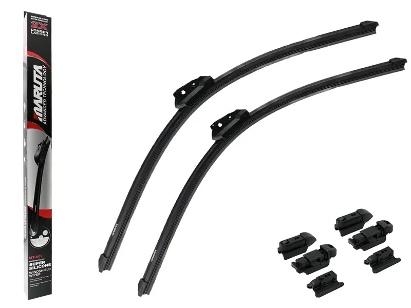 MARUTA Lotus Perl-Effekt Scheibenwischer SET 600 mm / 550 mm - universal - vorne, Aero-dynamik optimierte Wischerblätter aus exklusiver Silikon / Gummimischung (made in Japan)