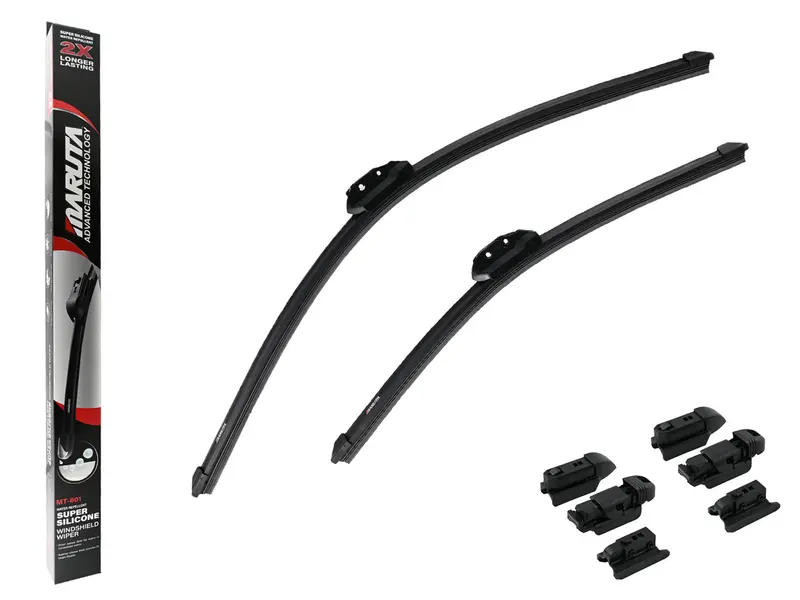 MARUTA Lotus Perl-Effekt Scheibenwischer SET 650 mm / 475 mm (650mm/480mm) - universal - vorne, Aero-dynamik optimierte Wischerblätter aus exklusiver Silikon / Gummimischung (made in Japan)