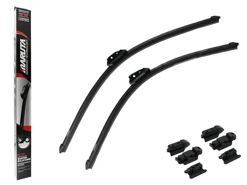 MARUTA Lotus Perl-Effekt Scheibenwischer SET 650 mm / 550 mm - universal - vorne, Aero-dynamik optimierte Wischerblätter aus exklusiver Silikon / Gummimischung (made in Japan)