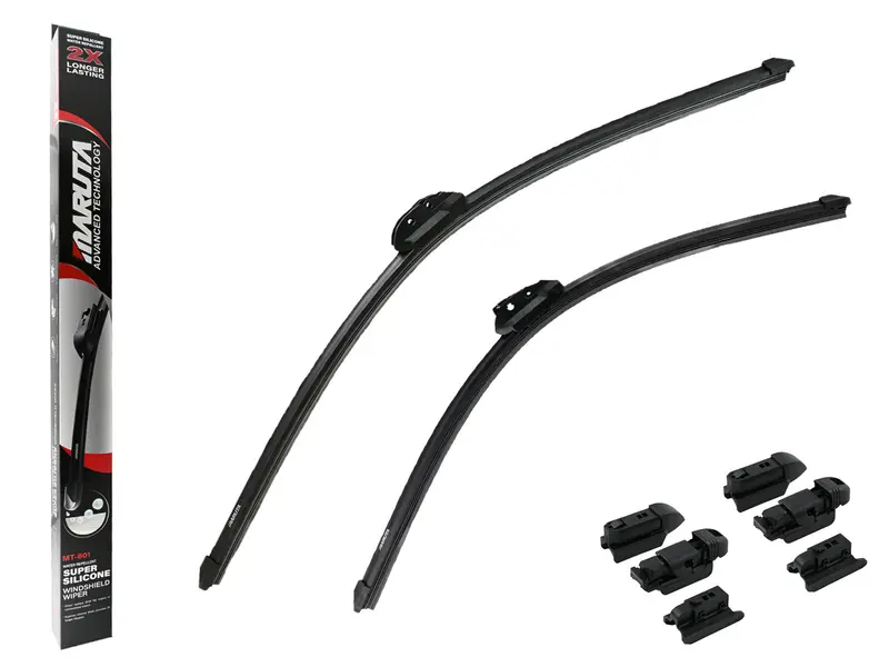 MARUTA Lotus Perl-Effekt Scheibenwischer SET 700 mm / 550 mm - universal - vorne, Aero-dynamik optimierte Wischerblätter aus exklusiver Silikon / Gummimischung (made in Japan)