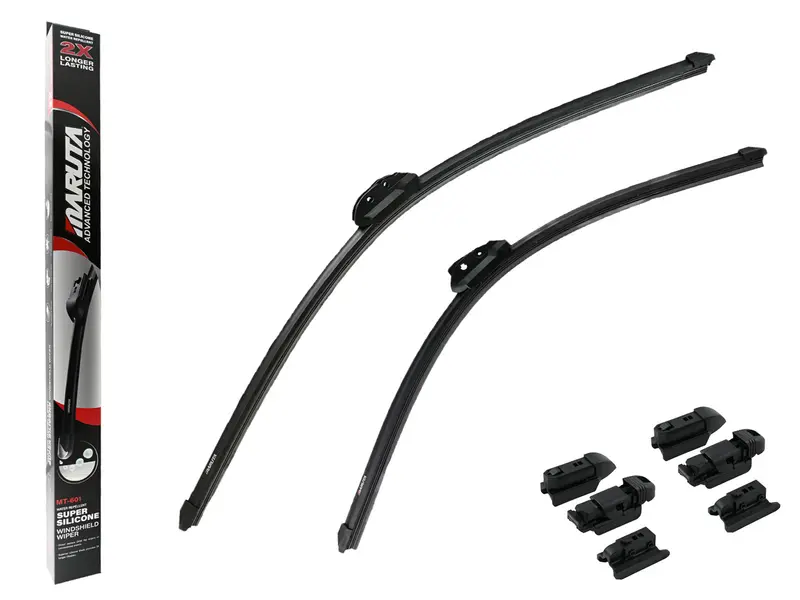 MARUTA Lotus Perl-Effekt Scheibenwischer SET 700 mm / 600 mm - universal - vorne, Aero-dynamik optimierte Wischerblätter aus exklusiver Silikon / Gummimischung (made in Japan)