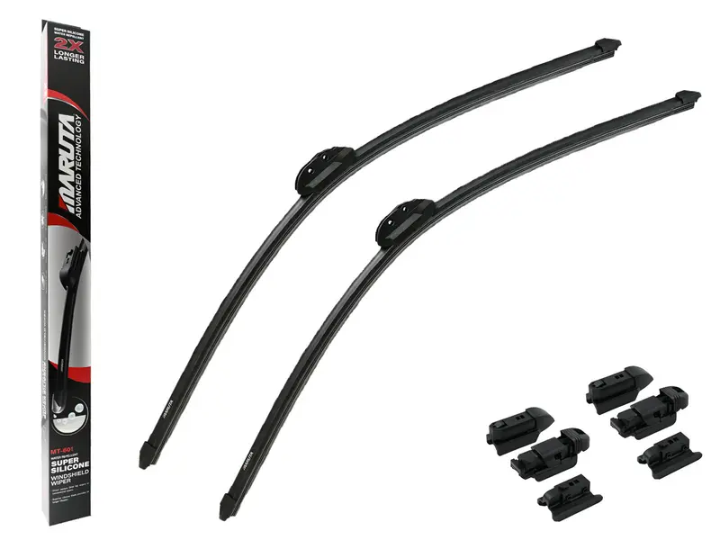 MARUTA Lotus Perl-Effekt Scheibenwischer SET 700 mm / 700 mm - universal - vorne, Aero-dynamik optimierte Wischerblätter aus exklusiver Silikon / Gummimischung (made in Japan)