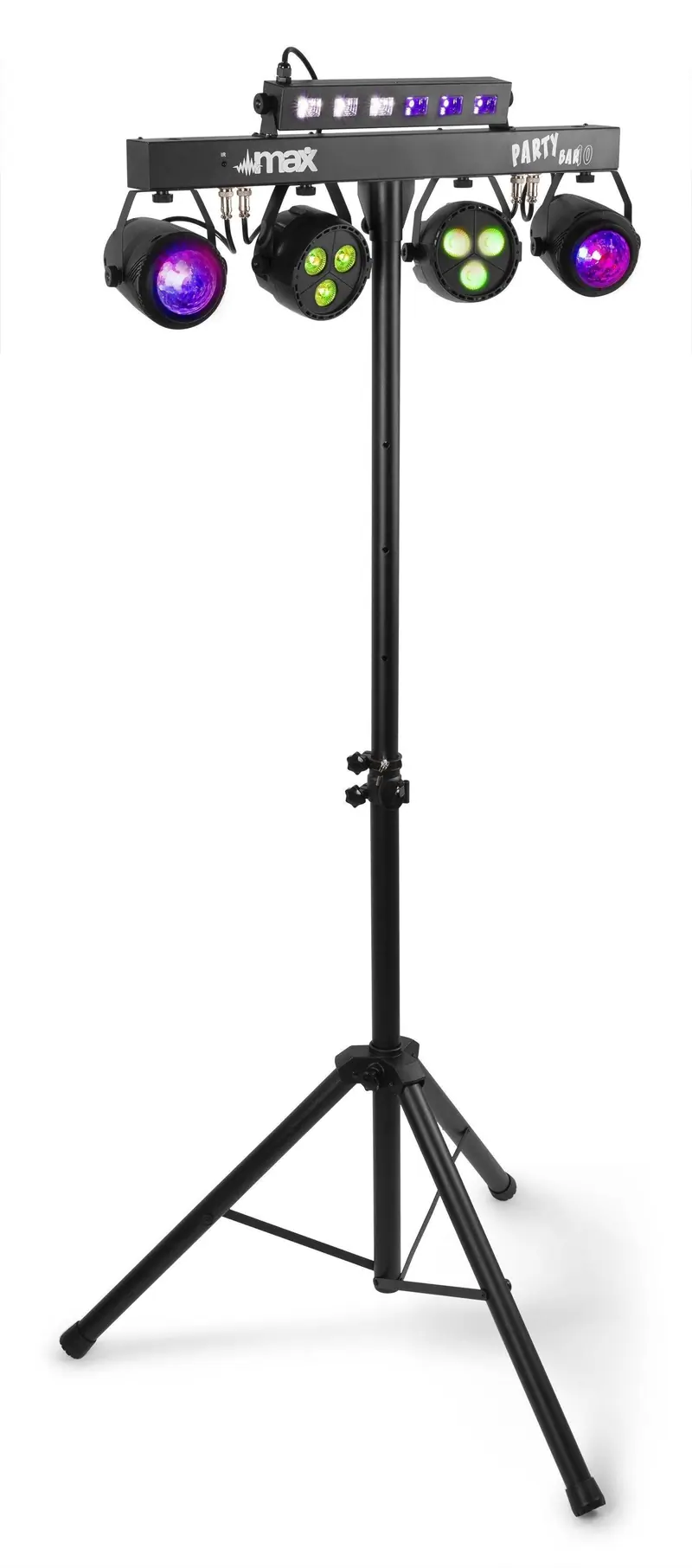 MAX Partybar 10 LED Lichtanlage inkl. Stativ und IR-Fernbedienung