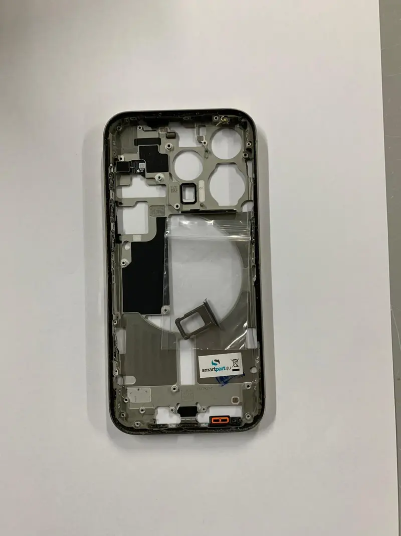 Mittelrahmen kompatibel für iPhone 15 Pro Titan Natur "PULLED" EU